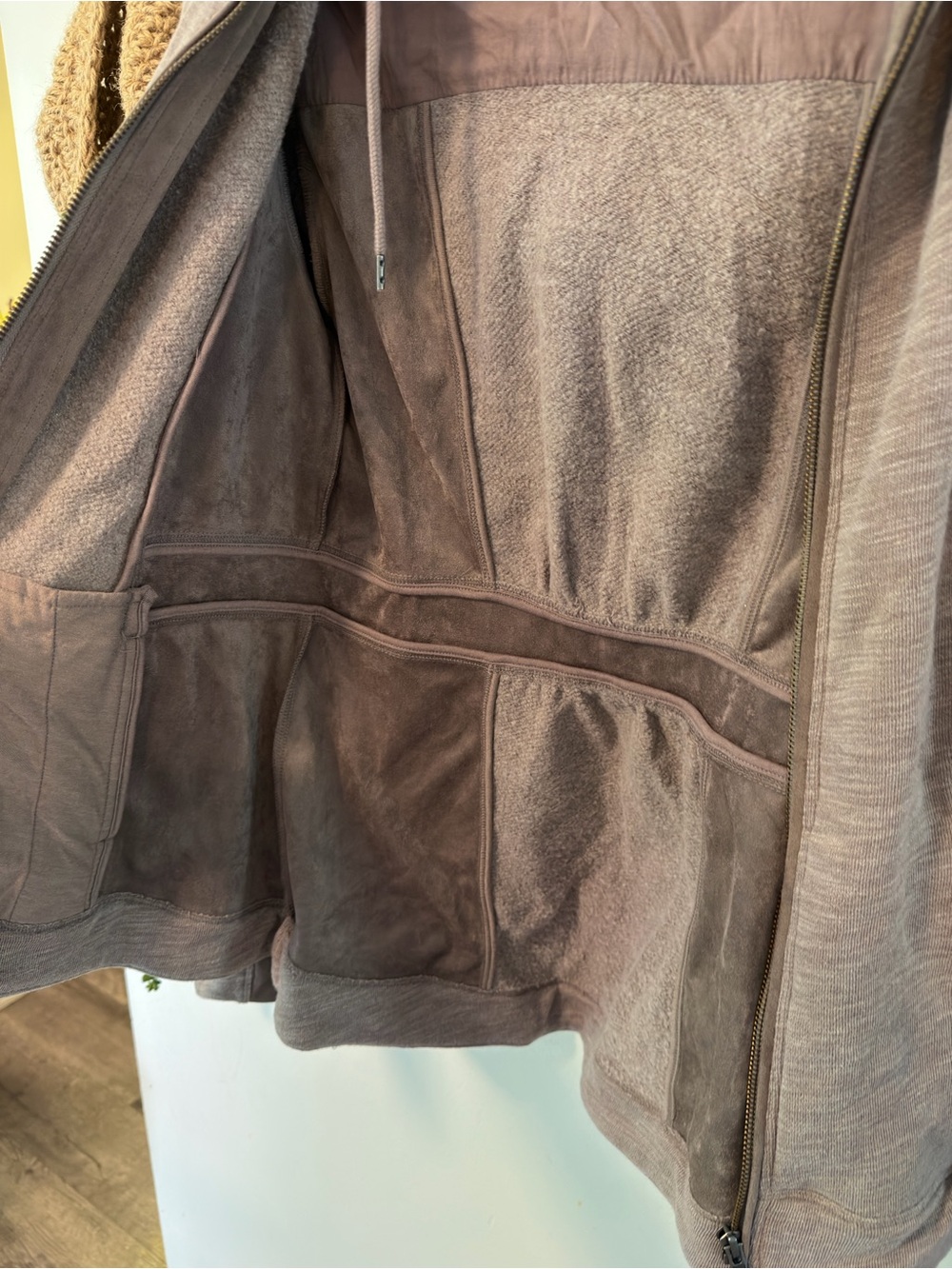Akemi + Kin Abbe Full Zip Hoodie Medium Mauve Taupe Hooded Jacket - Picture 6 of 12